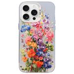 For iPhone 13 Pro Max Flower Series Color Silver TPU Hybrid PC Phone Case(Colorful Flowers CW112)