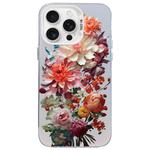 For iPhone 13 Pro Max Flower Series Color Silver TPU Hybrid PC Phone Case(Colorful Flowers CW115)