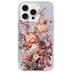 For iPhone 13 Pro Max Flower Series Color Silver TPU Hybrid PC Phone Case(Colorful Flowers CW117)