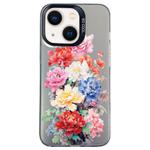 For iPhone 13 Pro Flower Series Color Silver TPU Hybrid PC Phone Case(Colorful Flowers CK111)