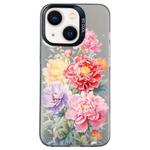 For iPhone 13 mini Flower Series Color Silver TPU Hybrid PC Phone Case(Colorful Flowers CK113)