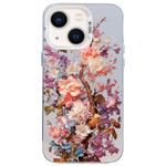 For iPhone 13 mini Flower Series Color Silver TPU Hybrid PC Phone Case(Colorful Flowers CW117)
