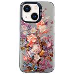 For iPhone 13 Flower Series Color Silver TPU Hybrid PC Phone Case(Colorful Flowers CK117)