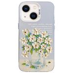 For iPhone 13 Flower Series Color Silver TPU Hybrid PC Phone Case(Daisy CW120)
