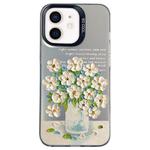 For iPhone 12 mini Flower Series Color Silver TPU Hybrid PC Phone Case(Daisy CK120)