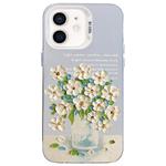 For iPhone 12 mini Flower Series Color Silver TPU Hybrid PC Phone Case(Daisy CW120)