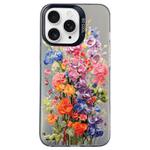For iPhone 11 Pro Max Flower Series Color Silver TPU Hybrid PC Phone Case(Colorful Flowers CK112)