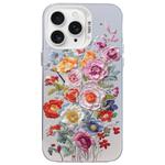 For iPhone 11 Pro Max Flower Series Color Silver TPU Hybrid PC Phone Case(Colorful Flowers CW118)
