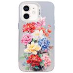 For iPhone 11 Flower Series Color Silver TPU Hybrid PC Phone Case(Colorful Flowers CW111)