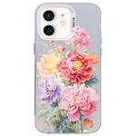 For iPhone 11 Flower Series Color Silver TPU Hybrid PC Phone Case(Colorful Flowers CW113)