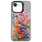 For iPhone SE 2022 / SE 2020 / 8 / 7 Flower Series Color Silver TPU Hybrid PC Phone Case(Colorful Flowers CK112)