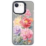 For iPhone SE 2022 / SE 2020 / 8 / 7 Flower Series Color Silver TPU Hybrid PC Phone Case(Colorful Flowers CK113)