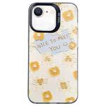 For iPhone SE 2022 / SE 2020 / 8 / 7 Flower Series Color Silver TPU Hybrid PC Phone Case(Small Yellow Flowers CK122)