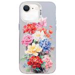For iPhone SE 2022 / SE 2020 / 8 / 7 Flower Series Color Silver TPU Hybrid PC Phone Case(Colorful Flowers CW111)