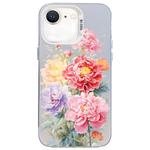 For iPhone SE 2022 / SE 2020 / 8 / 7 Flower Series Color Silver TPU Hybrid PC Phone Case(Colorful Flowers CW113)