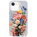 For iPhone SE 2022 / SE 2020 / 8 / 7 Flower Series Color Silver TPU Hybrid PC Phone Case(Colorful Flowers CW114)
