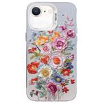 For iPhone SE 2022 / SE 2020 / 8 / 7 Flower Series Color Silver TPU Hybrid PC Phone Case(Colorful Flowers CW118)