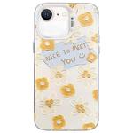 For iPhone SE 2022 / SE 2020 / 8 / 7 Flower Series Color Silver TPU Hybrid PC Phone Case(Small Yellow Flowers CW122)