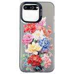 For iPhone 8 Plus / 7 Plus Flower Series Color Silver TPU Hybrid PC Phone Case(Colorful Flowers CK111)