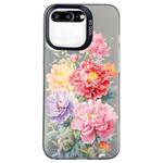 For iPhone 8 Plus / 7 Plus Flower Series Color Silver TPU Hybrid PC Phone Case(Colorful Flowers CK113)