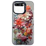 For iPhone 8 Plus / 7 Plus Flower Series Color Silver TPU Hybrid PC Phone Case(Colorful Flowers CK115)