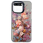 For iPhone 8 Plus / 7 Plus Flower Series Color Silver TPU Hybrid PC Phone Case(Colorful Flowers CK117)