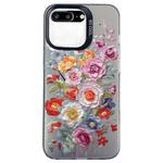 For iPhone 8 Plus / 7 Plus Flower Series Color Silver TPU Hybrid PC Phone Case(Colorful Flowers CK118)