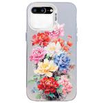 For iPhone 8 Plus / 7 Plus Flower Series Color Silver TPU Hybrid PC Phone Case(Colorful Flowers CW111)