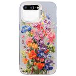 For iPhone 8 Plus / 7 Plus Flower Series Color Silver TPU Hybrid PC Phone Case(Colorful Flowers CW112)
