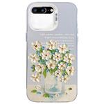 For iPhone 8 Plus / 7 Plus Flower Series Color Silver TPU Hybrid PC Phone Case(Daisy CW120)