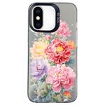 For iPhone X / XS Flower Series Color Silver TPU Hybrid PC Phone Case(Colorful Flowers CK113)