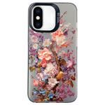 For iPhone X / XS Flower Series Color Silver TPU Hybrid PC Phone Case(Colorful Flowers CK117)