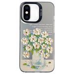 For iPhone XS Max Flower Series Color Silver TPU Hybrid PC Phone Case(Daisy CK120)