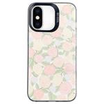 For iPhone XS Max Flower Series Color Silver TPU Hybrid PC Phone Case(Tulip CK121)
