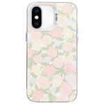 For iPhone XS Max Flower Series Color Silver TPU Hybrid PC Phone Case(Tulip CW121)
