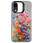 For iPhone XR Flower Series Color Silver TPU Hybrid PC Phone Case(Colorful Flowers CK112)