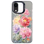 For iPhone XR Flower Series Color Silver TPU Hybrid PC Phone Case(Colorful Flowers CK113)