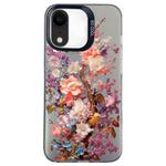 For iPhone XR Flower Series Color Silver TPU Hybrid PC Phone Case(Colorful Flowers CK117)