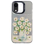 For iPhone XR Flower Series Color Silver TPU Hybrid PC Phone Case(Daisy CK120)