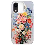For iPhone XR Flower Series Color Silver TPU Hybrid PC Phone Case(Colorful Flowers CW114)