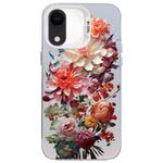 For iPhone XR Flower Series Color Silver TPU Hybrid PC Phone Case(Colorful Flowers CW115)
