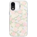For iPhone XR Flower Series Color Silver TPU Hybrid PC Phone Case(Tulip CW121)