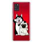 For Samsung Galaxy A21s Shockproof Painted Transparent TPU Protective Case(Selfie Dog)