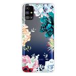 For Samsung Galaxy M31s Shockproof Painted Transparent TPU Protective Case(Gem Flower)