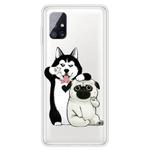 For Samsung Galaxy M51 Shockproof Painted Transparent TPU Protective Case(Selfie Dog)