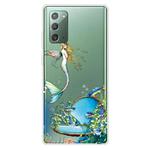 For Samsung Galaxy Note20 Shockproof Painted Transparent TPU Protective Case(Mermaid)