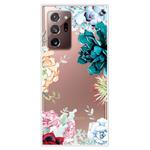 For Samsung Galaxy Note20 Ultra Shockproof Painted Transparent TPU Protective Case(Gem Flower)