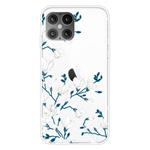 For iPhone 12 mini Shockproof Painted Transparent TPU Protective Case(Magnolia)