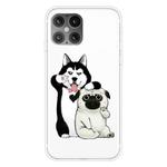 For iPhone 12 Pro Max Shockproof Painted Transparent TPU Protective Case(Selfie Dog)