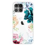 For iPhone 12 Pro Max Shockproof Painted Transparent TPU Protective Case(Gem Flower)